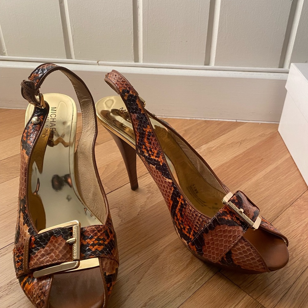 Michael Kors Python Heels Worn Once!! Like New. B… - image 6